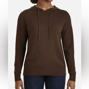 Luxury Cashmere Hoodie Womens Size large Brown